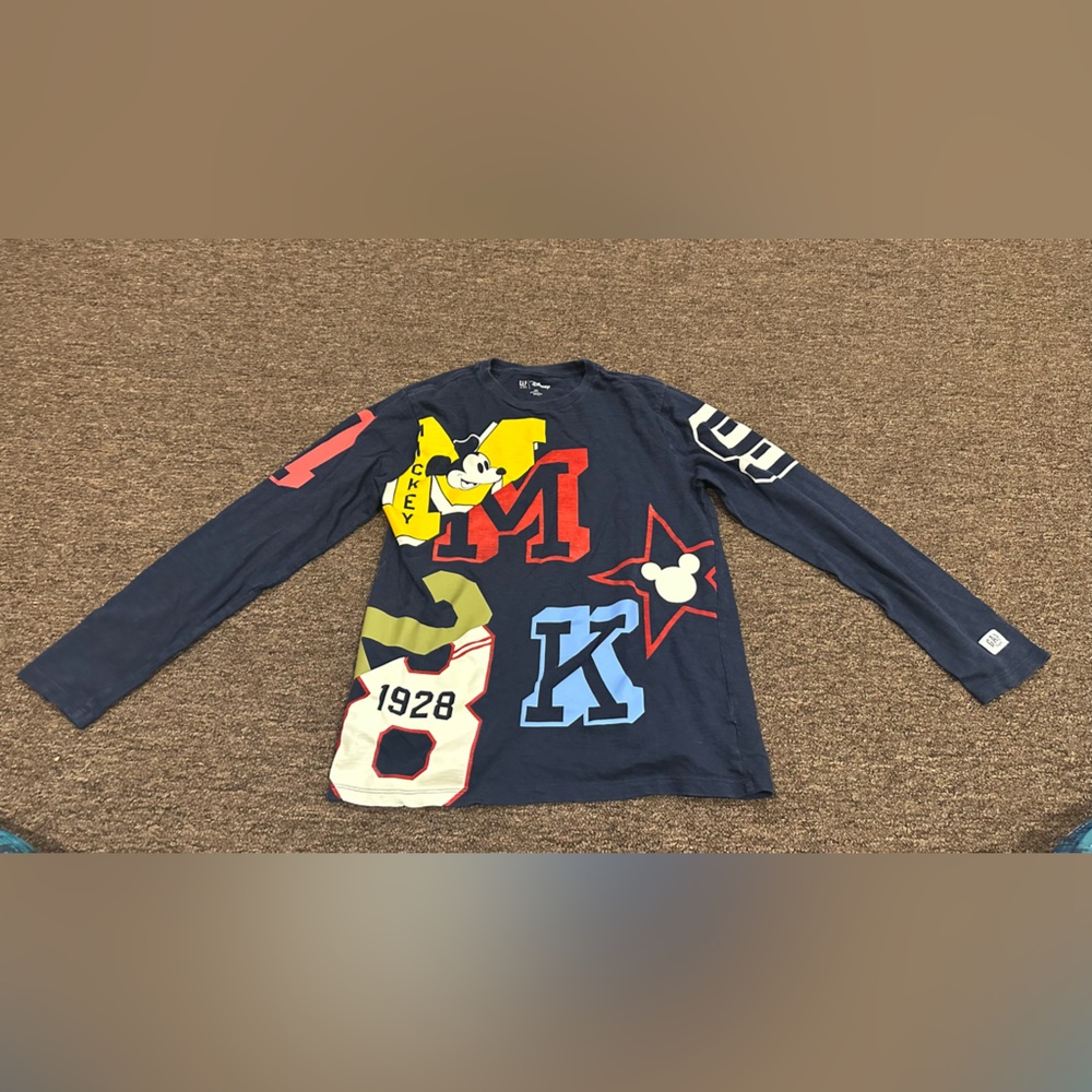 EUC GAP Kids XXL Disney Mickey Mouse Navy Kids Shirt